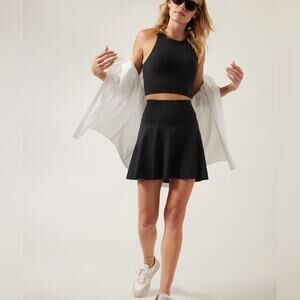 Athleta ACE HIGH RISE 15 1/2 TENNIS SKORT - Black Size Large
